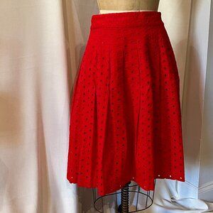 Red Eyelet Skirt